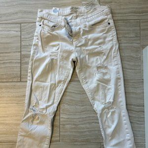 White ripped jeans